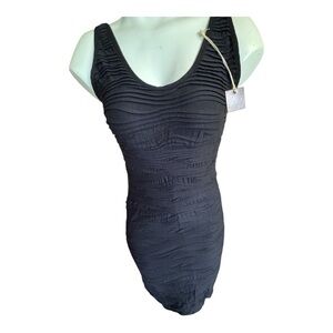 Poof! Women's Bodycon Tank Dress Textured Stretch Mini Scoop Neck